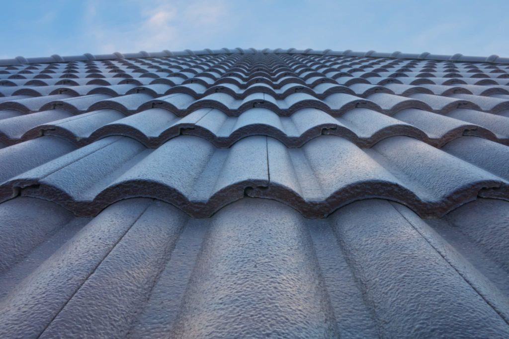 tile roof with blue sky