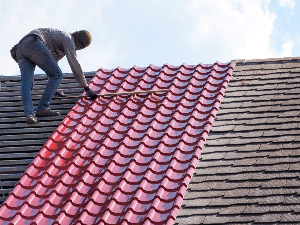 Technician is Work Roof Repair